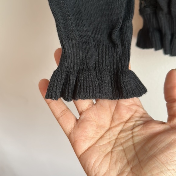 NWT Karl Lagerfield Black Lace Back Cardigan Sweater Size Small - Picture 6 of 11